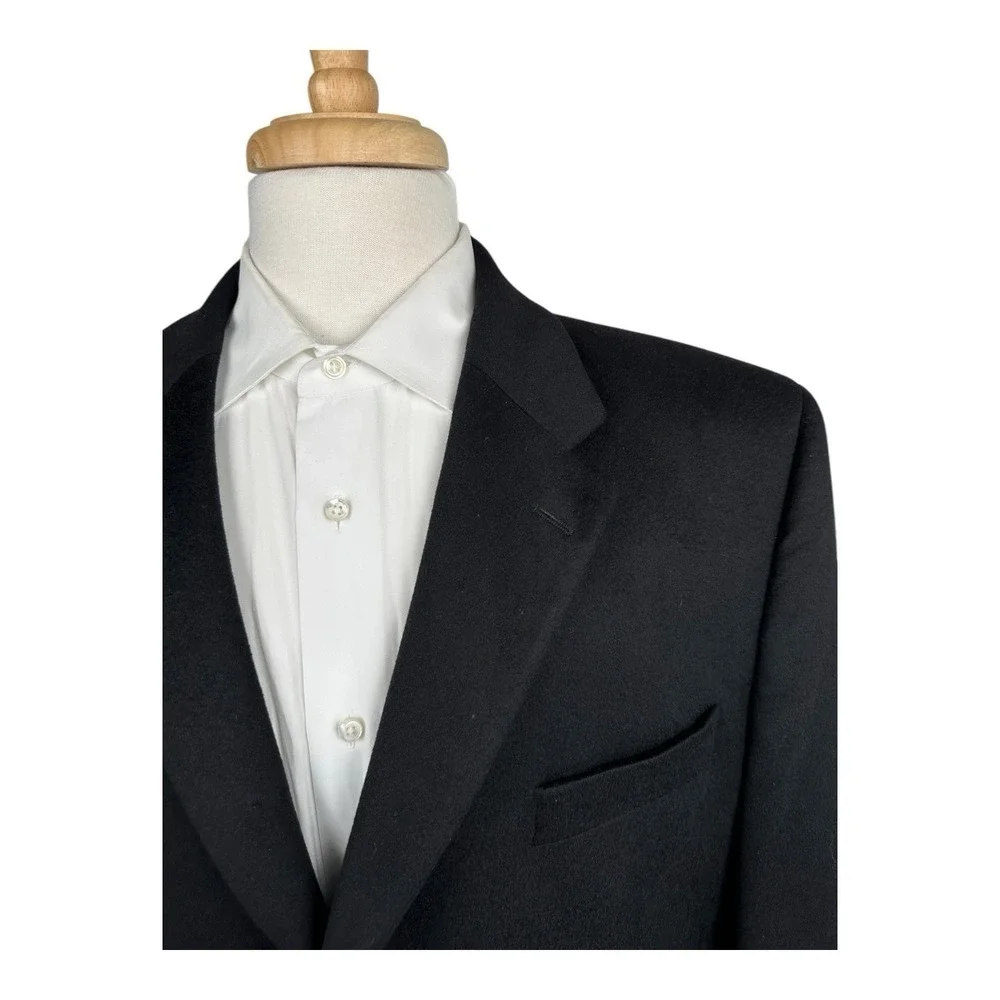 Jack Victor Loro Piana Black Pure Cashmere Blazer Sport Coat 45S Short GLENNWOOD